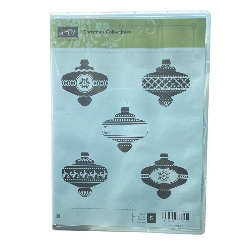 Stampin' Up! Christmas Collectibles Clear Stamp Set of 5 Ornaments Tag